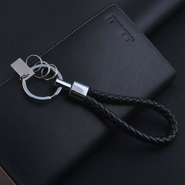 High Quality Black Leather Biker Key Chain