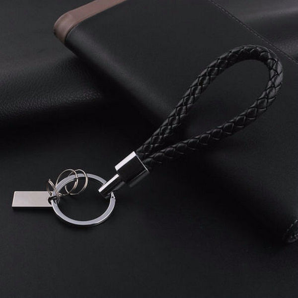 High Quality Black Leather Biker Key Chain