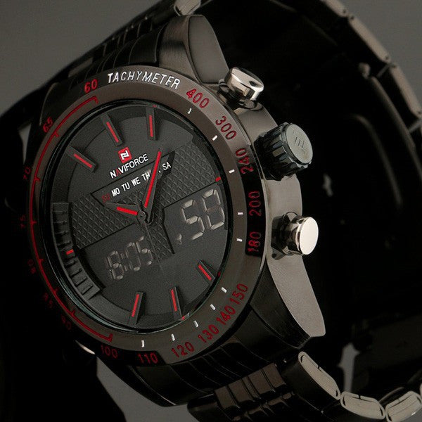 Naviforce Quartz Analog LED Military Watch