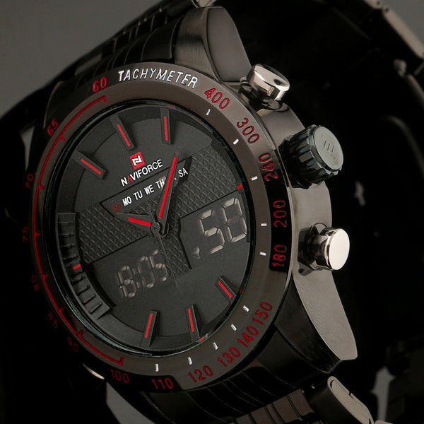 Naviforce Quartz Analog LED Military Watch