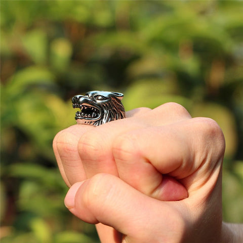 Men's Lone Wolf Ring
