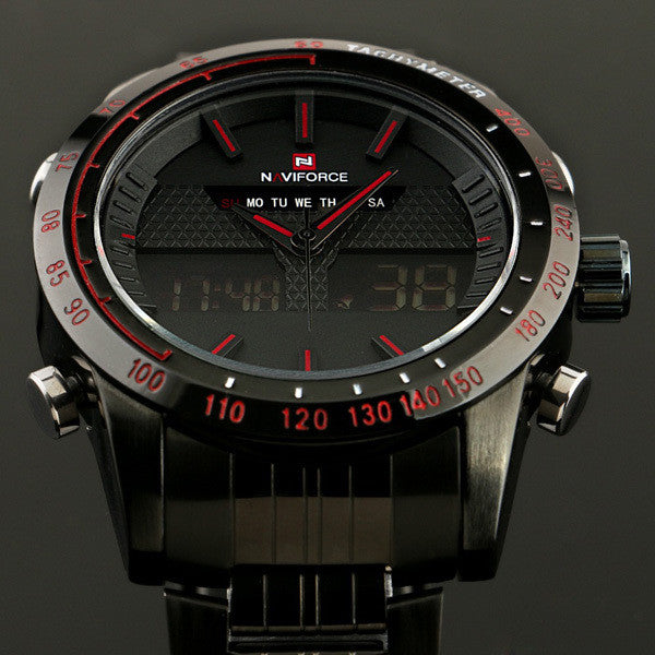 Naviforce Quartz Analog LED Military Watch