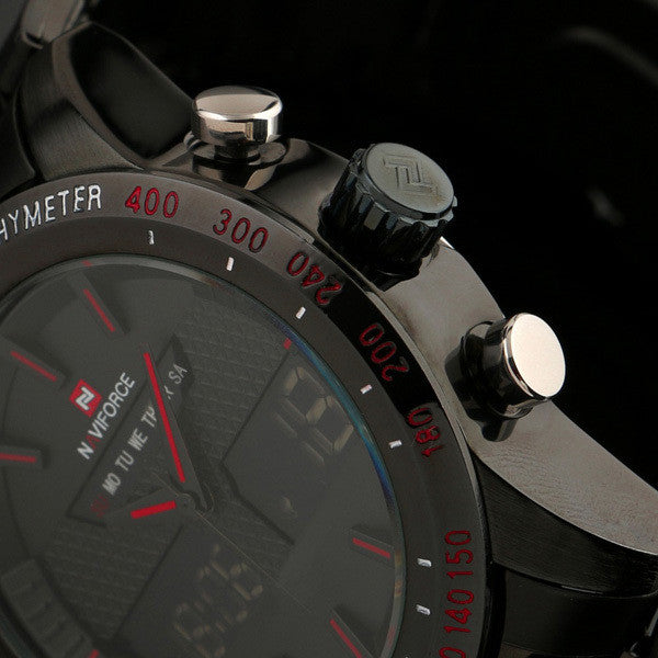 Naviforce Quartz Analog LED Military Watch
