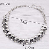 Women's Skeleton Skull Choker Pendant Necklace