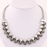 Women's Skeleton Skull Choker Pendant Necklace