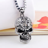 Skeleton Skull Pendant Biker Necklace