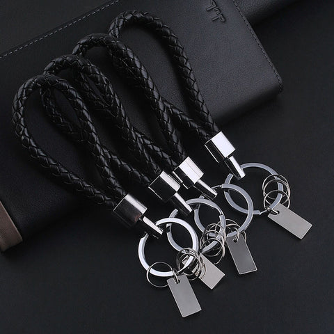 High Quality Black Leather Biker Key Chain