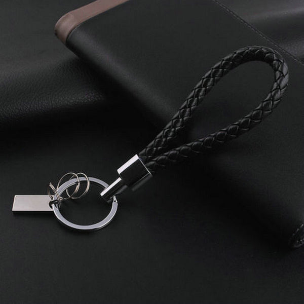 High Quality Black Leather Biker Key Chain