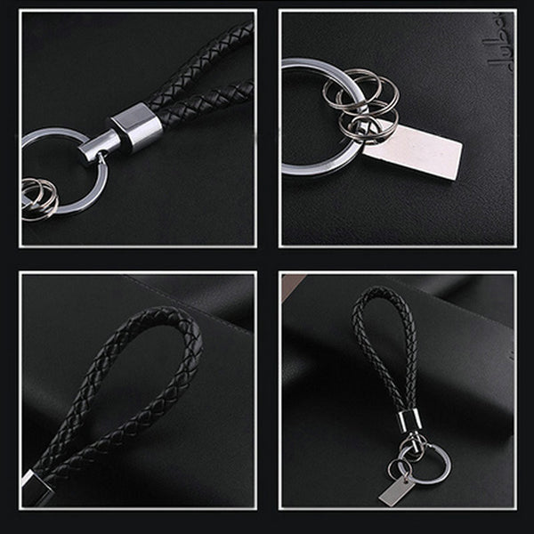 High Quality Black Leather Biker Key Chain