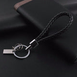 High Quality Black Leather Biker Key Chain