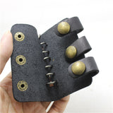 Vintage Leather Spade Skull Biker Key Chain