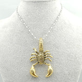 18K Gold or Silver Scorpion Pendant Biker Necklace
