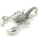 18K Gold or Silver Scorpion Pendant Biker Necklace