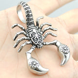 18K Gold or Silver Scorpion Pendant Biker Necklace