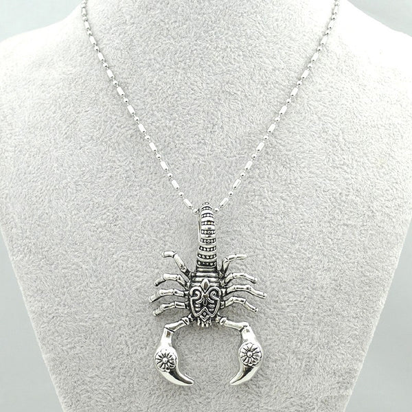 18K Gold or Silver Scorpion Pendant Biker Necklace