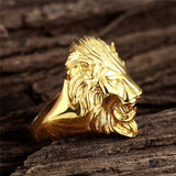 18K Gold Plated Lions Head Ring